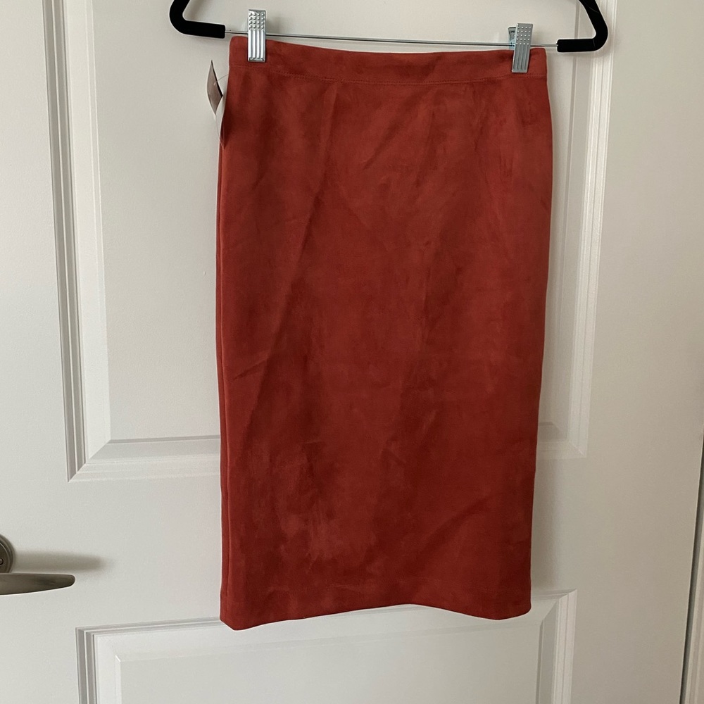 Faux suede pencil skirt